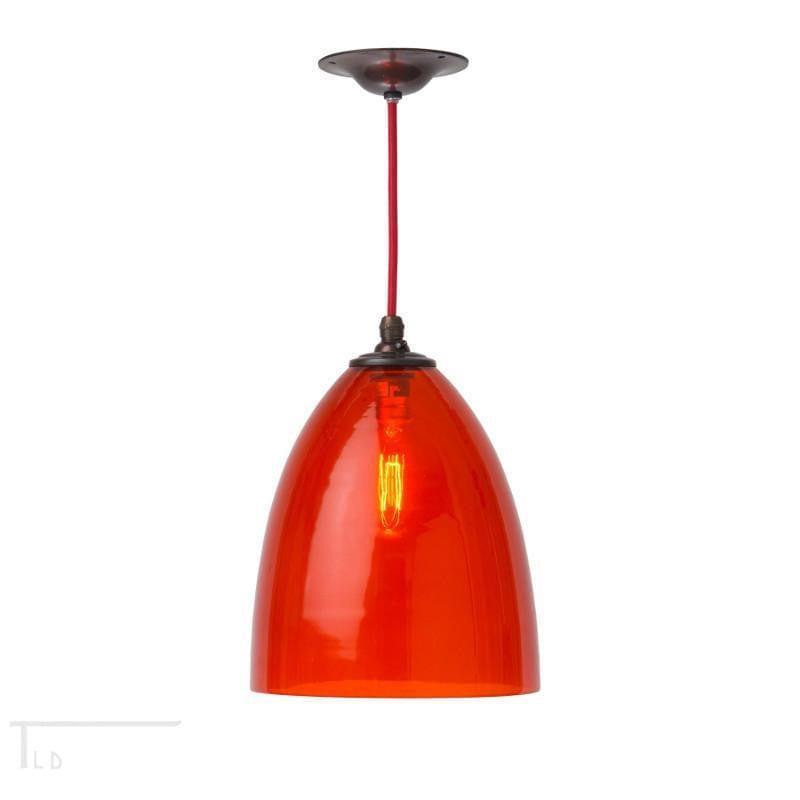 Art Deco Ceiling Lights - Kansa Havana Medium Burnt Orange Pendant Light HAV38B