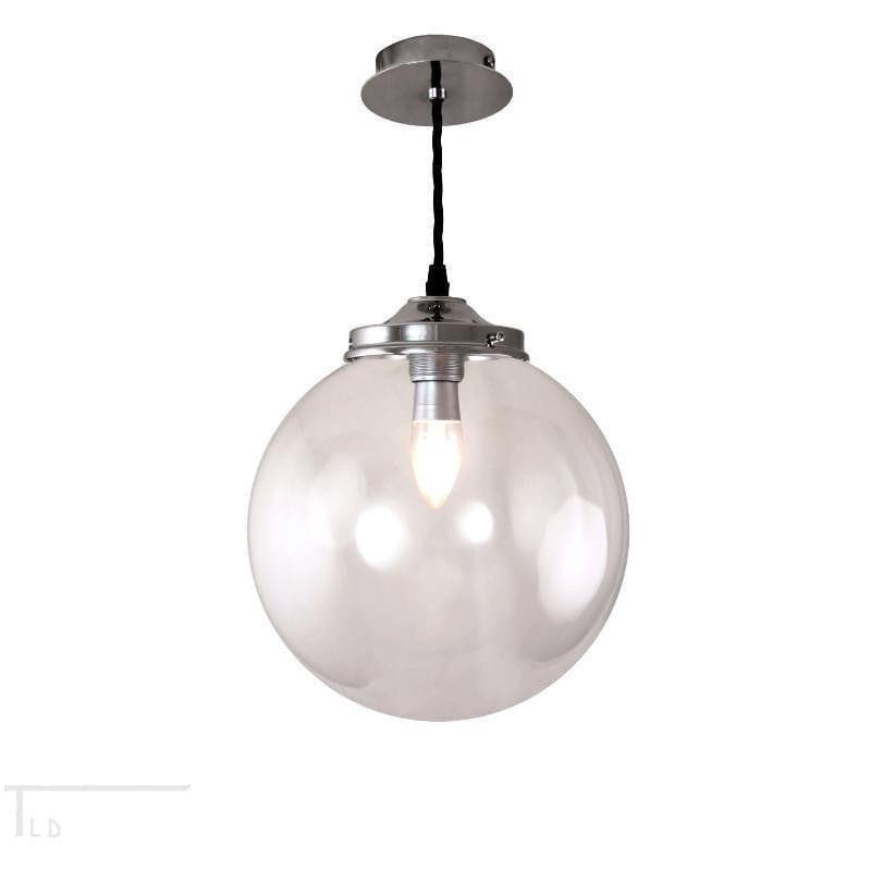 Art Deco Ceiling Lights - Kansa Large Clear Globe Pendant Ceiling Light ANIK24