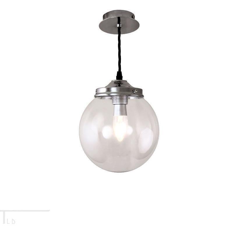 Art Deco Ceiling Lights - Kansa Medium Clear Globe Pendant Ceiling Light ANIK23