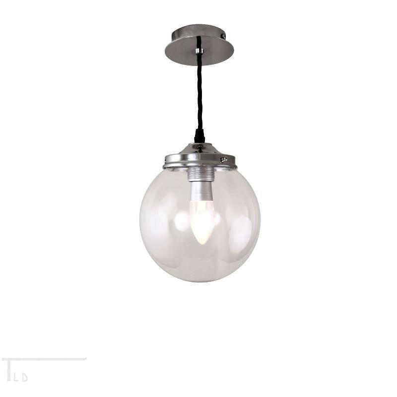 Art Deco Ceiling Lights - Kansa Small Clear Globe Pendant Ceiling Light ANIK22