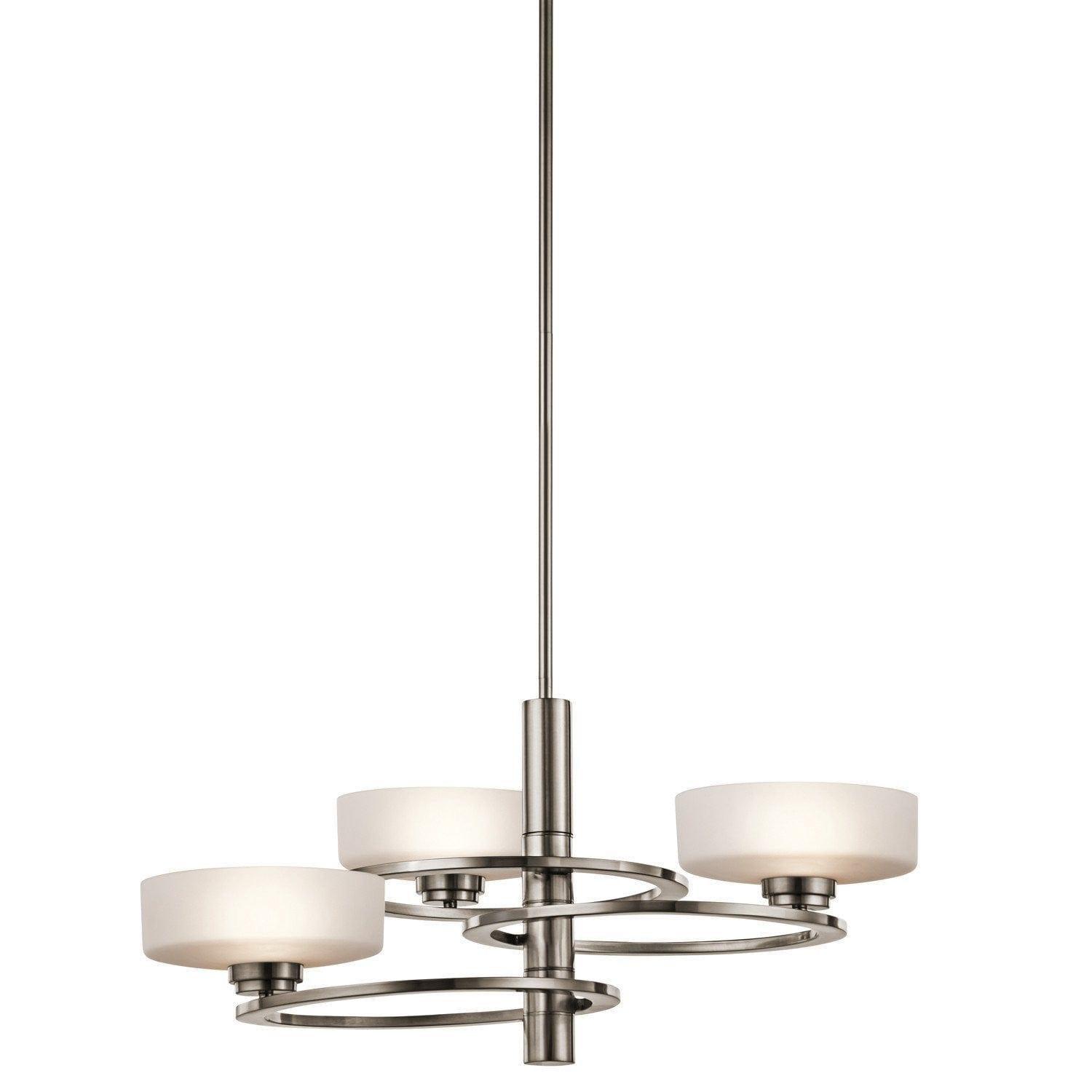 Art Deco Ceiling Lights - Kichler Aleeka Classic Pewter Finish 3 Light Chandelier KL/ALEEKA3