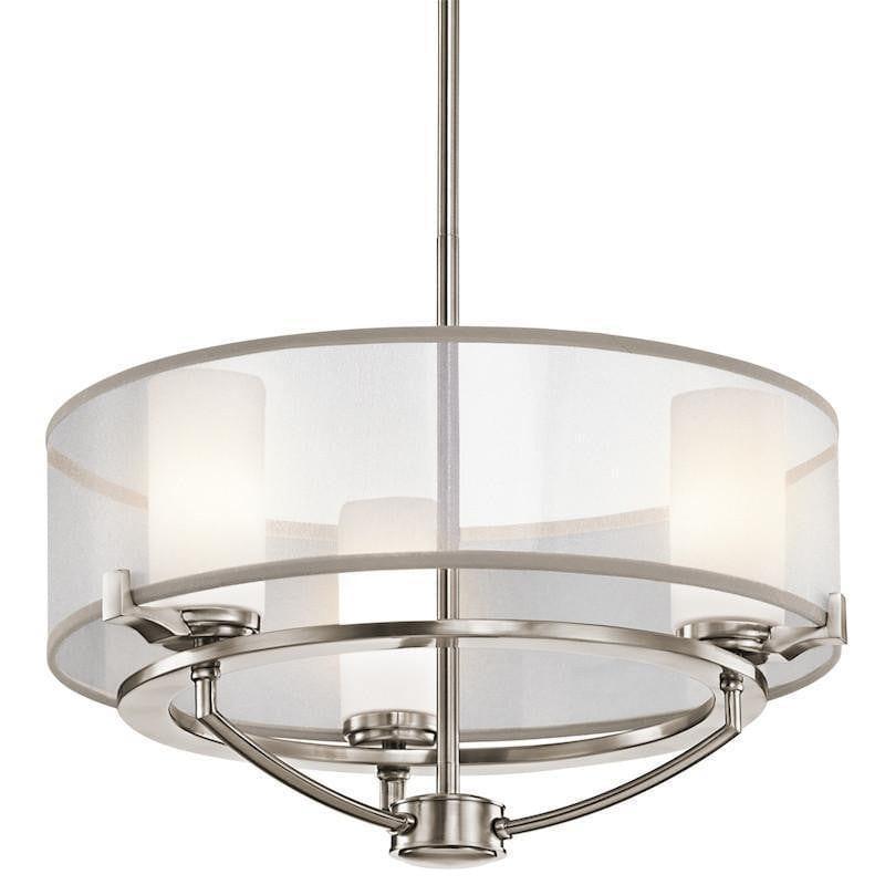 Art Deco Ceiling Lights - Kichler Saldana Classic Pewter Finish 3 Light Chandelier KL/SALDANA3