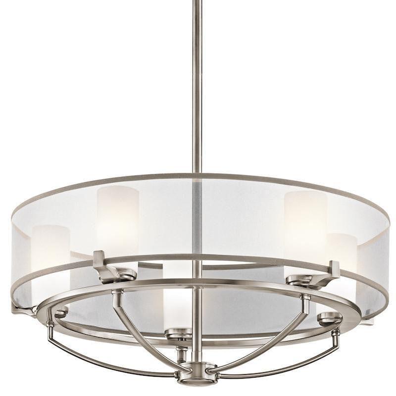 Art Deco Ceiling Lights - Kichler Saldana Classic Pewter Finish 5 Light Chandelier KL/SALDANA5
