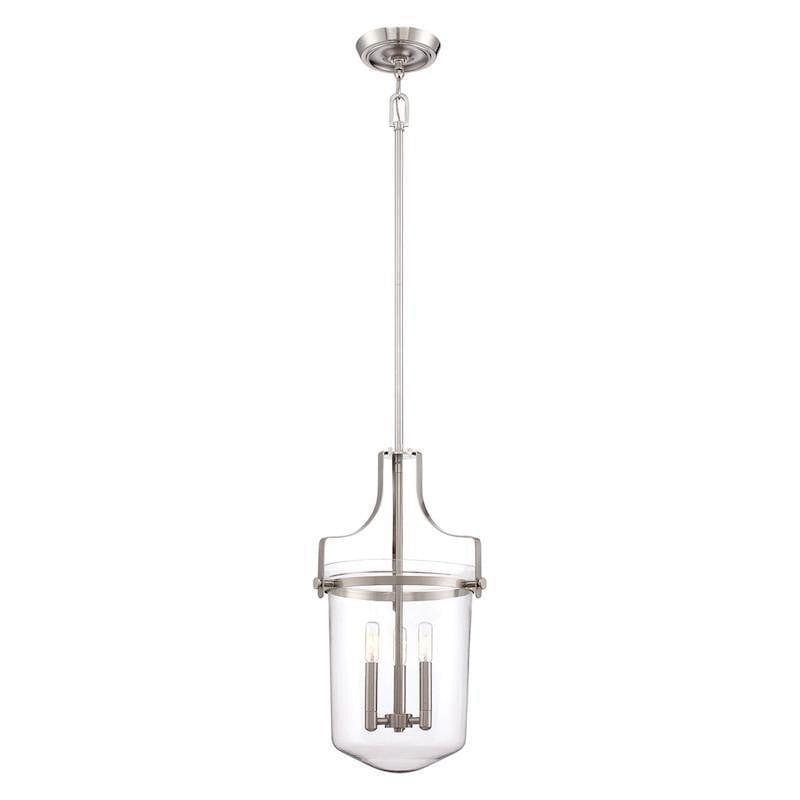 Art Deco Ceiling Lights - Quoizel Penn Station Brushed Nickel Finish Ceiling Pendant Light QZ/PENNSTAT/M BN