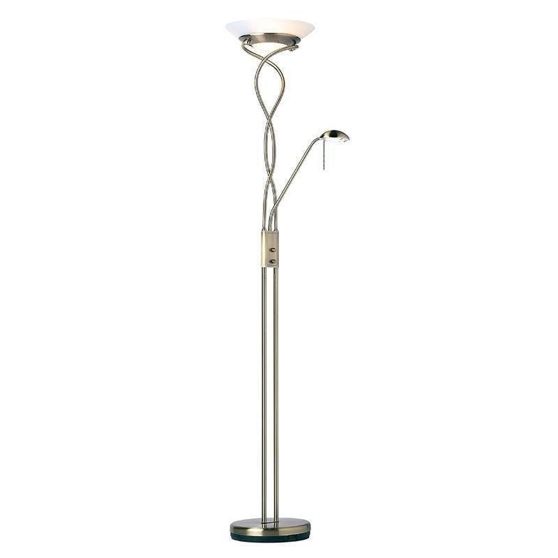 Endon Monaco Antique Nickel Finish & Opal Glass Floor Lamp by Endon Lighting 1