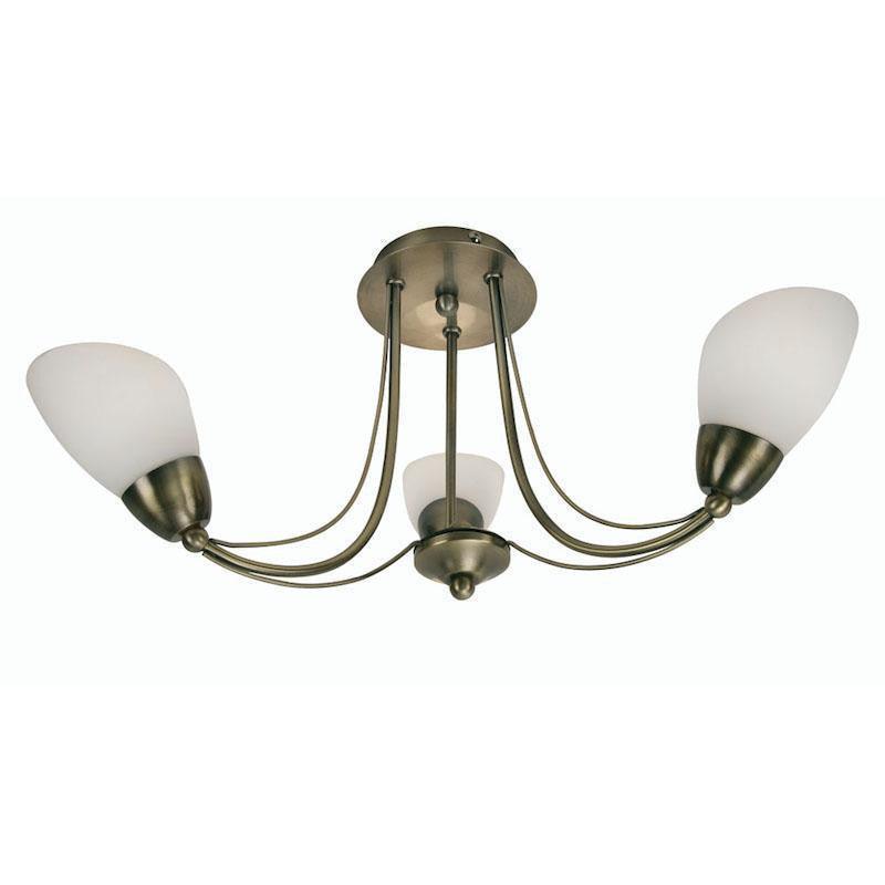altair 3 light antique brass semi flush ceiling light 8862 3 ab Living Room Image