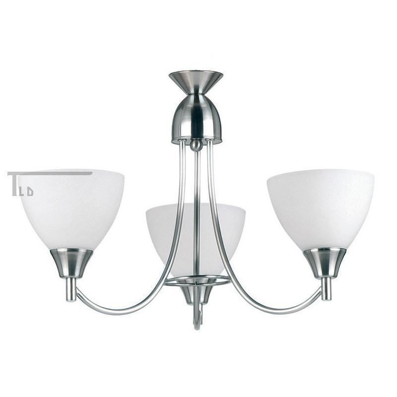 Art Deco Flush & Semi Flush - Alton 3 Arm Satin Nickel Finish Semi Flush Ceiling Light 1805-3SC
