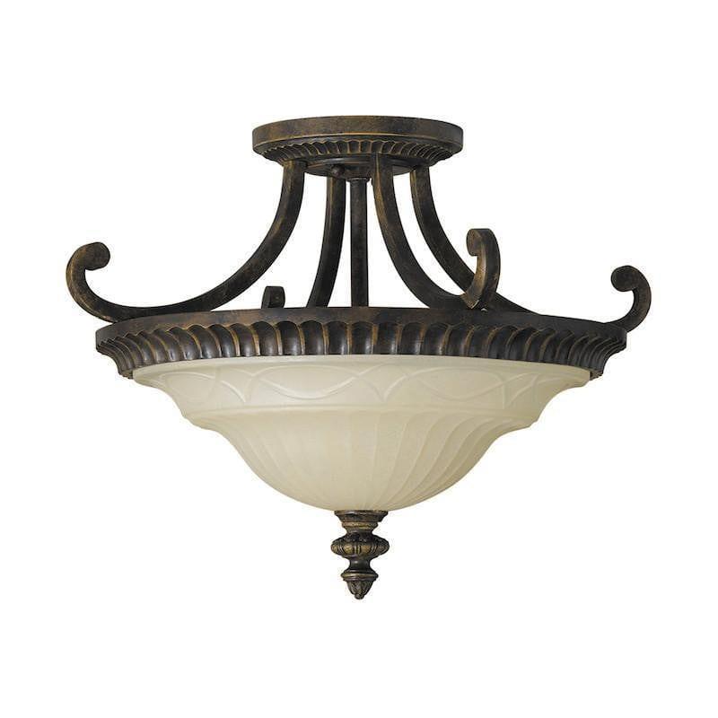 Art Deco Flush & Semi Flush - Feiss Drawing Room Walnut Finish Flush Ceiling Light FE/DRAWINGRM/SFA