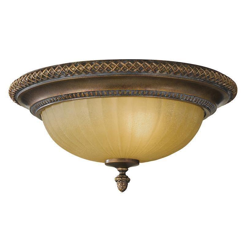 Art Deco Flush & Semi Flush - Feiss Kelham Hall Firenze Gold And British Bronze Finish Flush Ceiling Light FE/KELHAM HALL/F