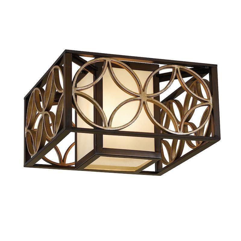 Art Deco Flush & Semi Flush - Feiss Remy Heritage Bronze And Parisienne Gold Finish Flush Ceiling Light FE/REMY/F