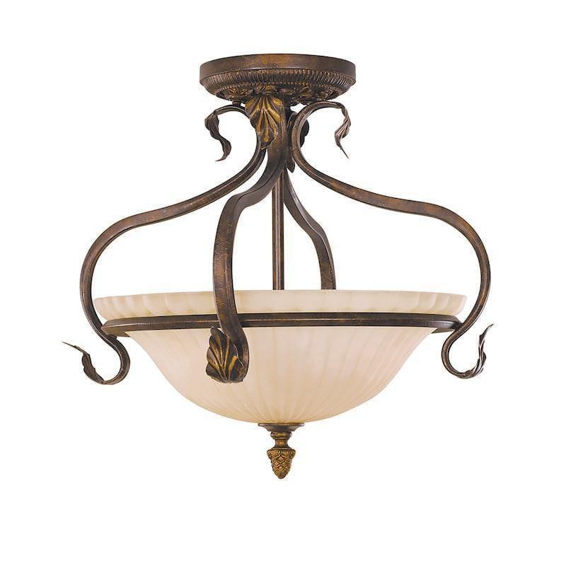 Art Deco Flush & Semi Flush - Feiss Sonoma Valley Aged Tortoise Shell Semi Flush Ceiling Light FE/SONOMAVAL/SF