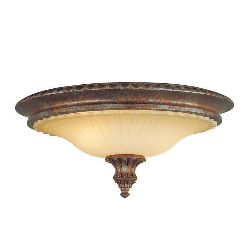 Art Deco Flush & Semi Flush - Feiss Stirling Castle British Bronze Finish Flush Ceiling Light FE/STIRLINGCAS/F