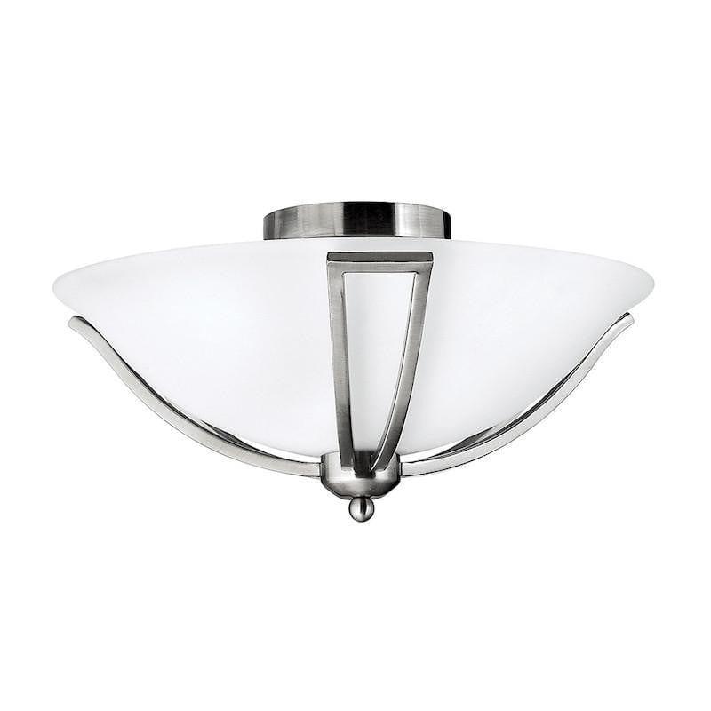 Art Deco Flush & Semi Flush - Hinkley Bolla Brushed Nickel Finish Flush Ceiling Light HK/BOLLA/F