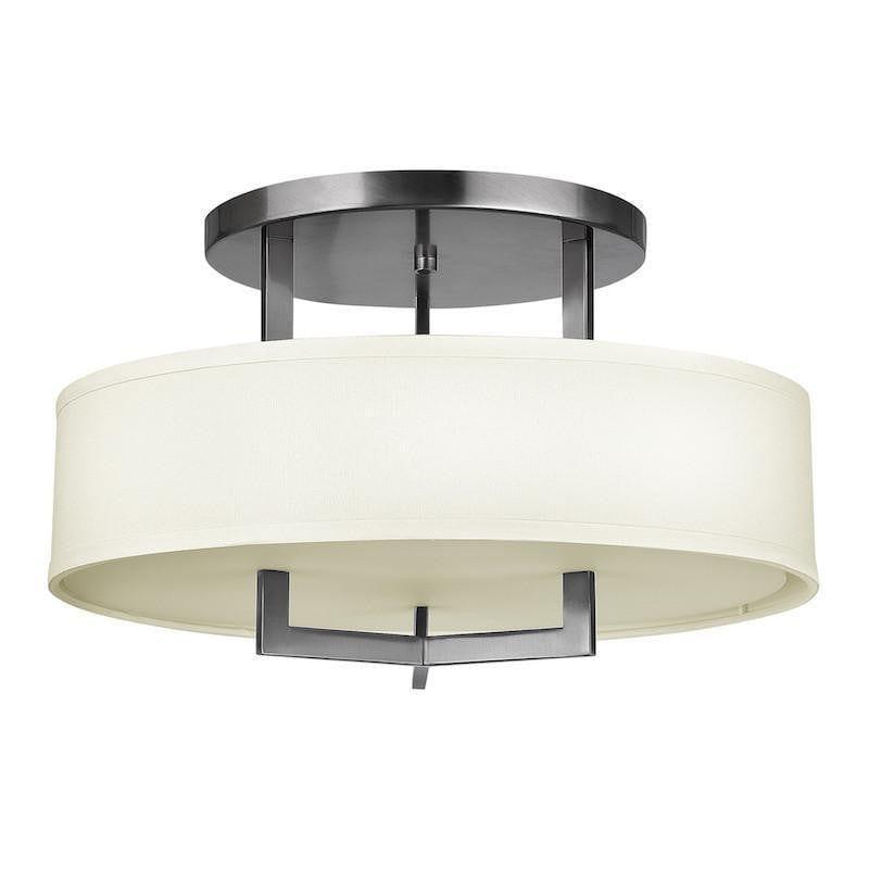 Art Deco Flush & Semi Flush - Hinkley Hampton Antique Nickel Finish Semi Flush Ceiling Light HK/HAMPTON/SF