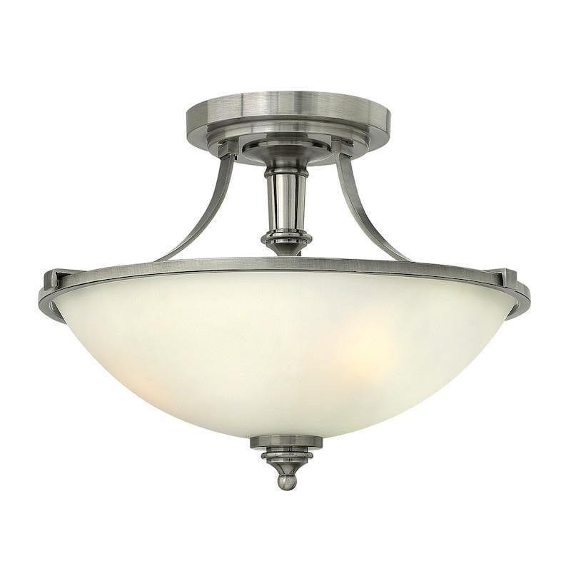 Art Deco Flush & Semi Flush - Hinkley Truman Antique Nickel Finish Semi Flush Ceiling Light HK/TRUMAN/SF