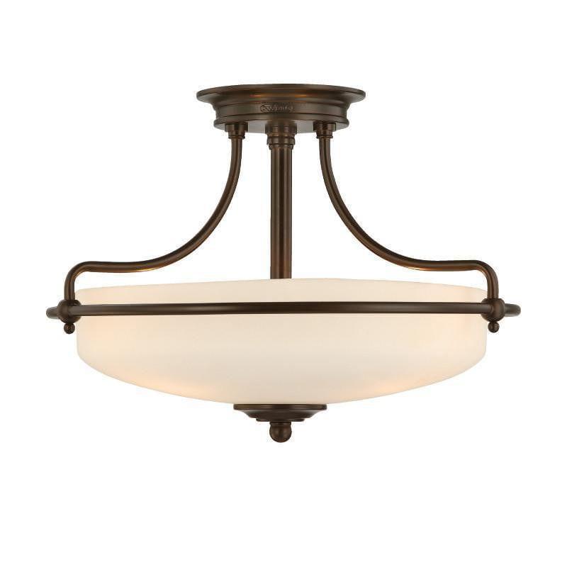 Art Deco Flush & Semi Flush - Quoizel Griffin Polished Palladian Bronze Finish 4 Light Semi Flush Ceiling Light QZ/GRIFFIN/SFMPN