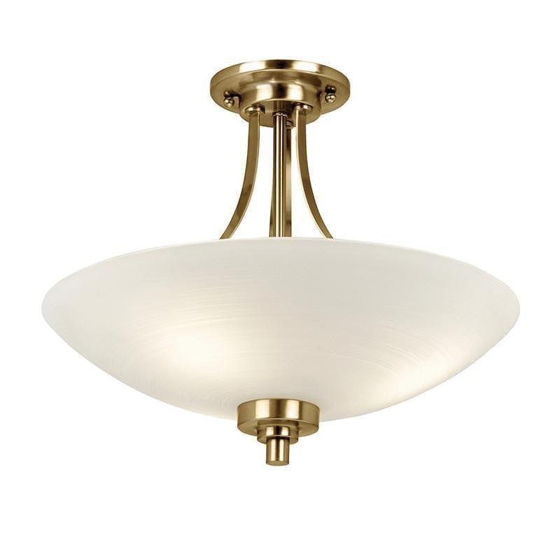 Art Deco Flush & Semi Flush - Welles 3 Arm Antique Brass Finish Semi Flush Ceiling Light Welles-3AB