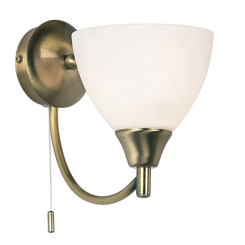 Art Deco Wall Light - Alton Single Arm Antique Brass Finish Wall Light 1805-1AN