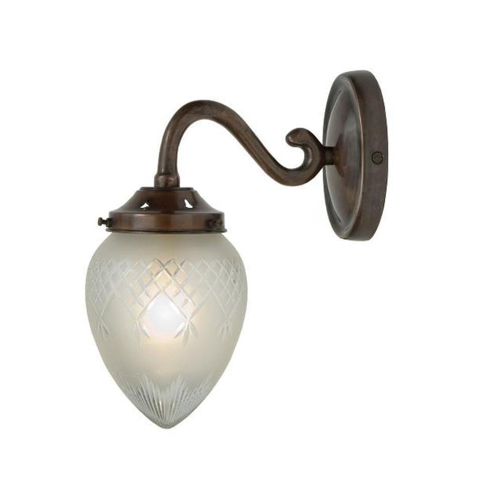 Art Deco Wall Light - Kansa Pinestar Acorn Antique Bronze Wall Light WALL21