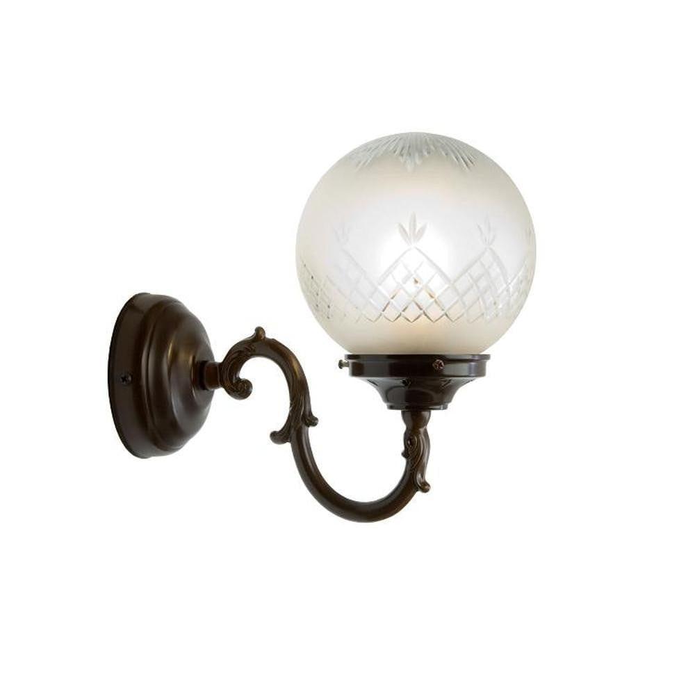 Art Deco Wall Light - Kansa Pinestar Globe Antique Bronze Wall Light Wall22