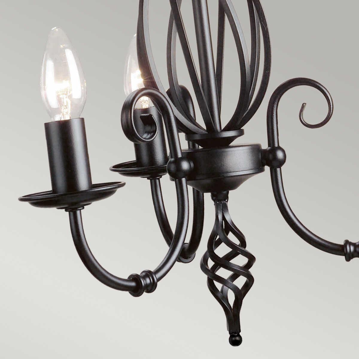 Elstead Lighting Artisan Black 3 Light Chandelier-Elstead Lighting-6-Tiffany Lighting Direct