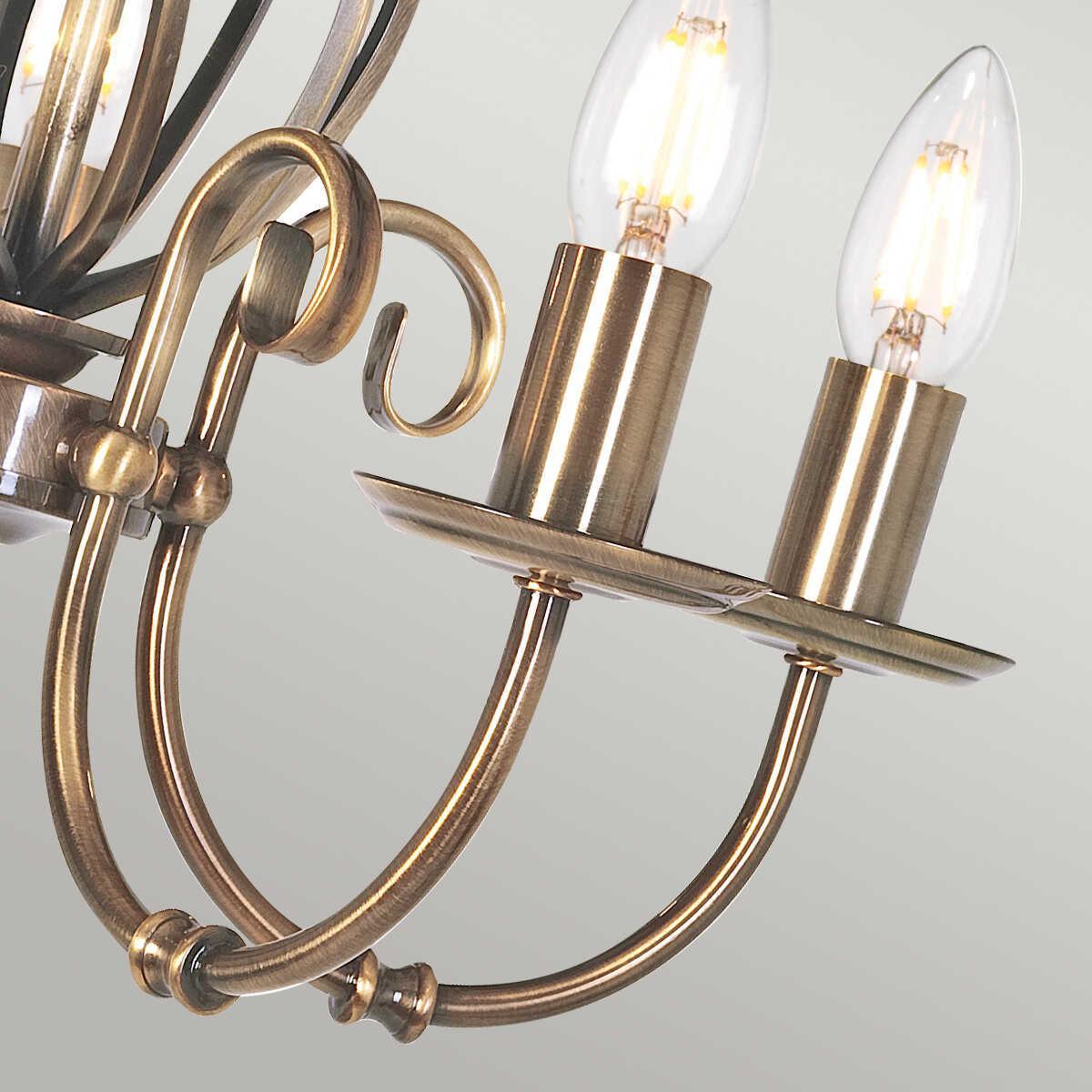 Elstead Artisan Aged Brass 5 Light Chandelier-Elstead Lighting-6-Tiffany Lighting Direct