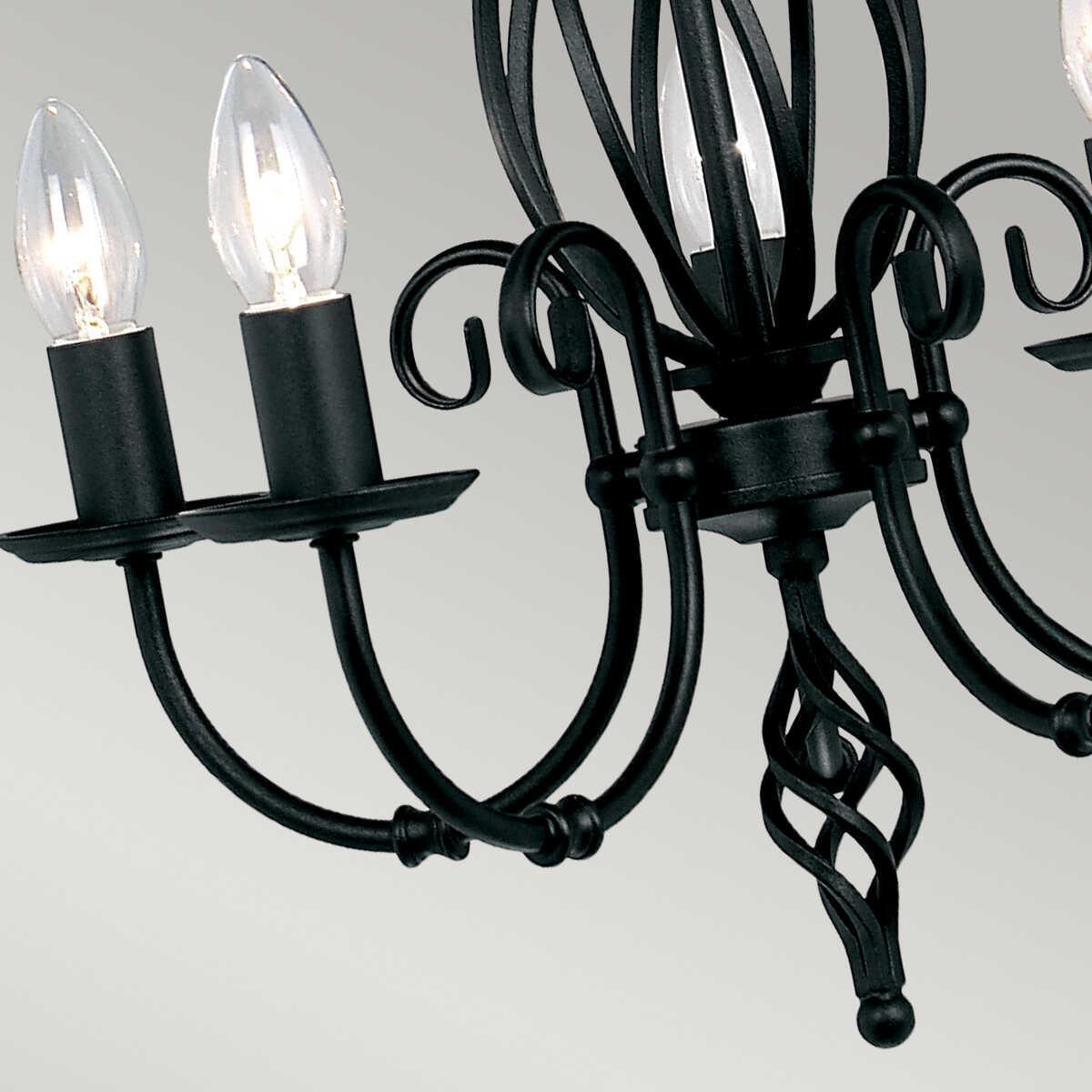 Elstead Lighting Artisan Black 5 Light Chandelier-Elstead Lighting-7-Tiffany Lighting Direct
