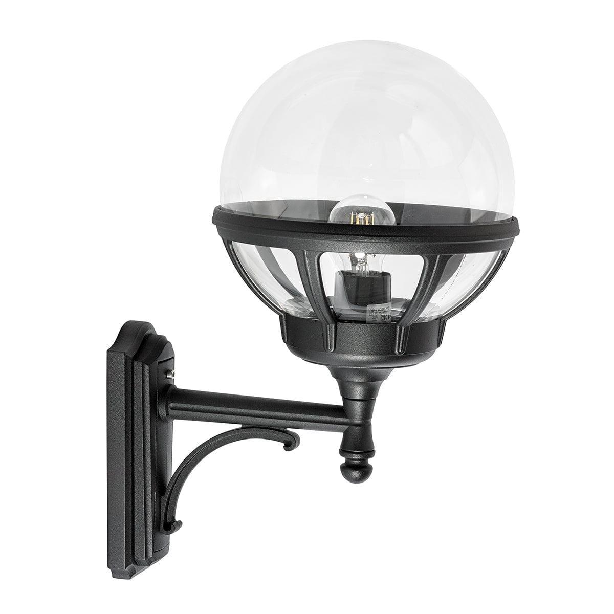 norlys bologna 1 light black outdoor up wall light