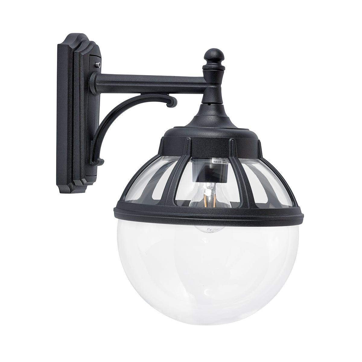norlys bologna 1 light black outdoor down wall light