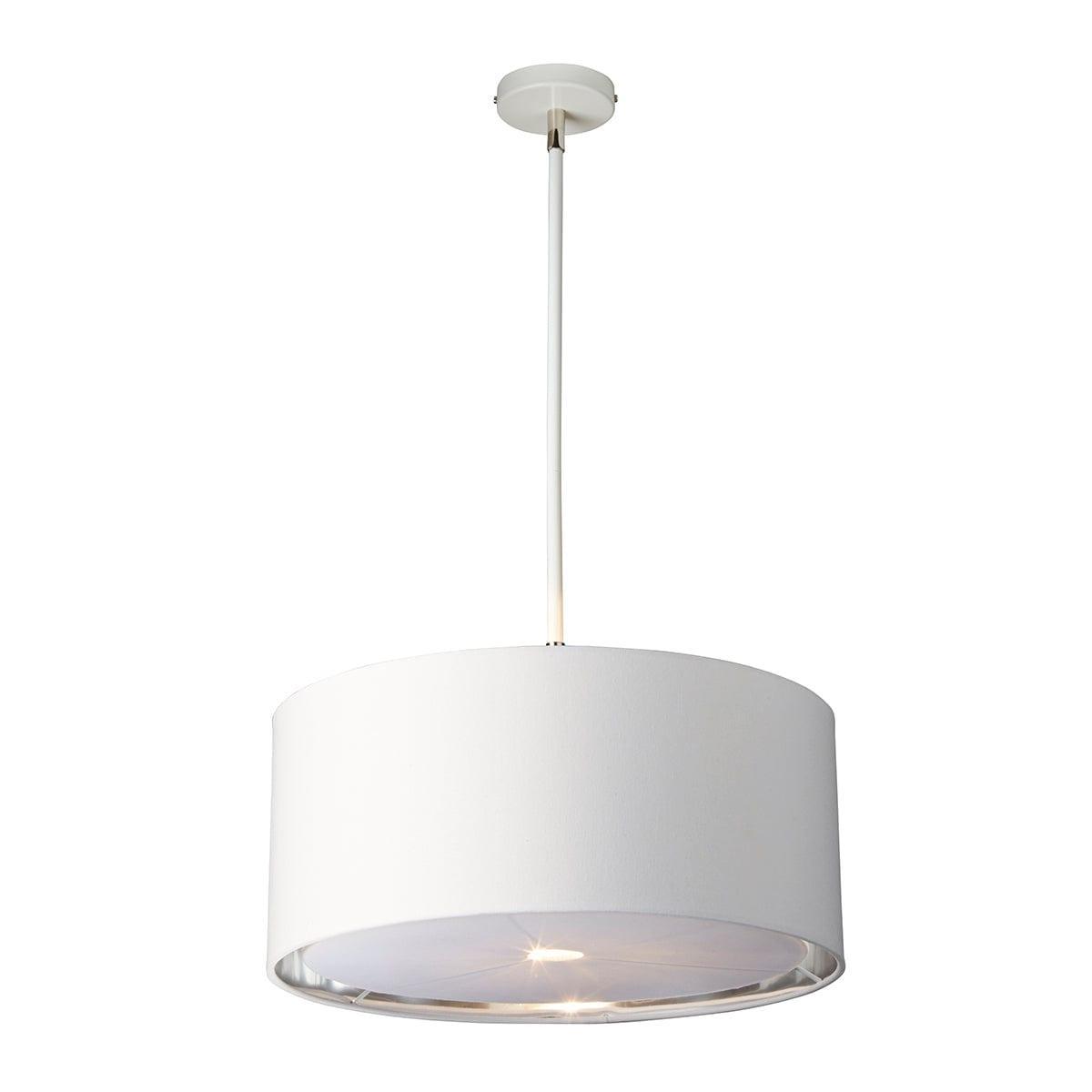 Elstead Balance 1 Light White & Nickel Ceiling Pendant-Ceiling Pendant Lights-Elstead Lighting-1-Tiffany Lighting Direct