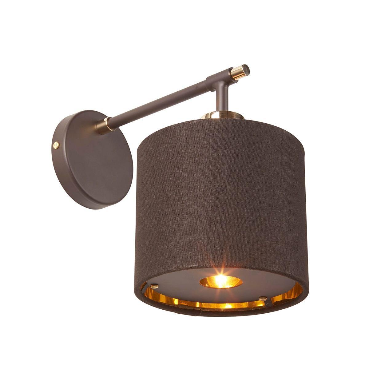 Balance 1 Lt Brown & Polished Brass Wall Light ,BALANCE1-BRPB,Elstead Lighting,1