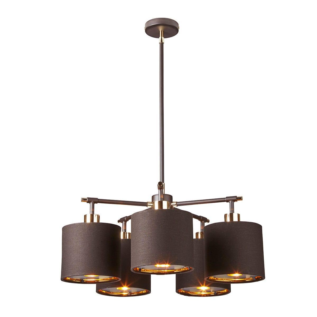Balance 5 Light Brown & Polished Brass Wall Light - Elstead-Elstead Lighting-1-Tiffany Lighting Direct