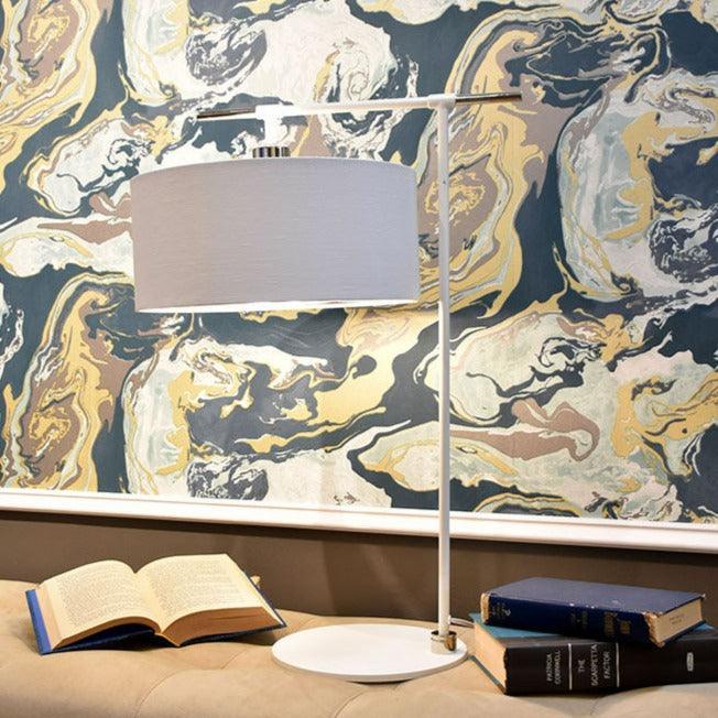 Balance 1 Light Table Lamp - White and Polished Nickel Elstead Lighting 2