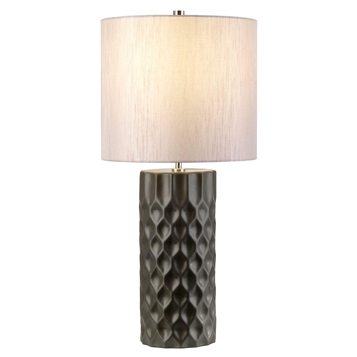 Barbican 1 Light Graphite Ceramic Table Lamp Elstead Lighting 1