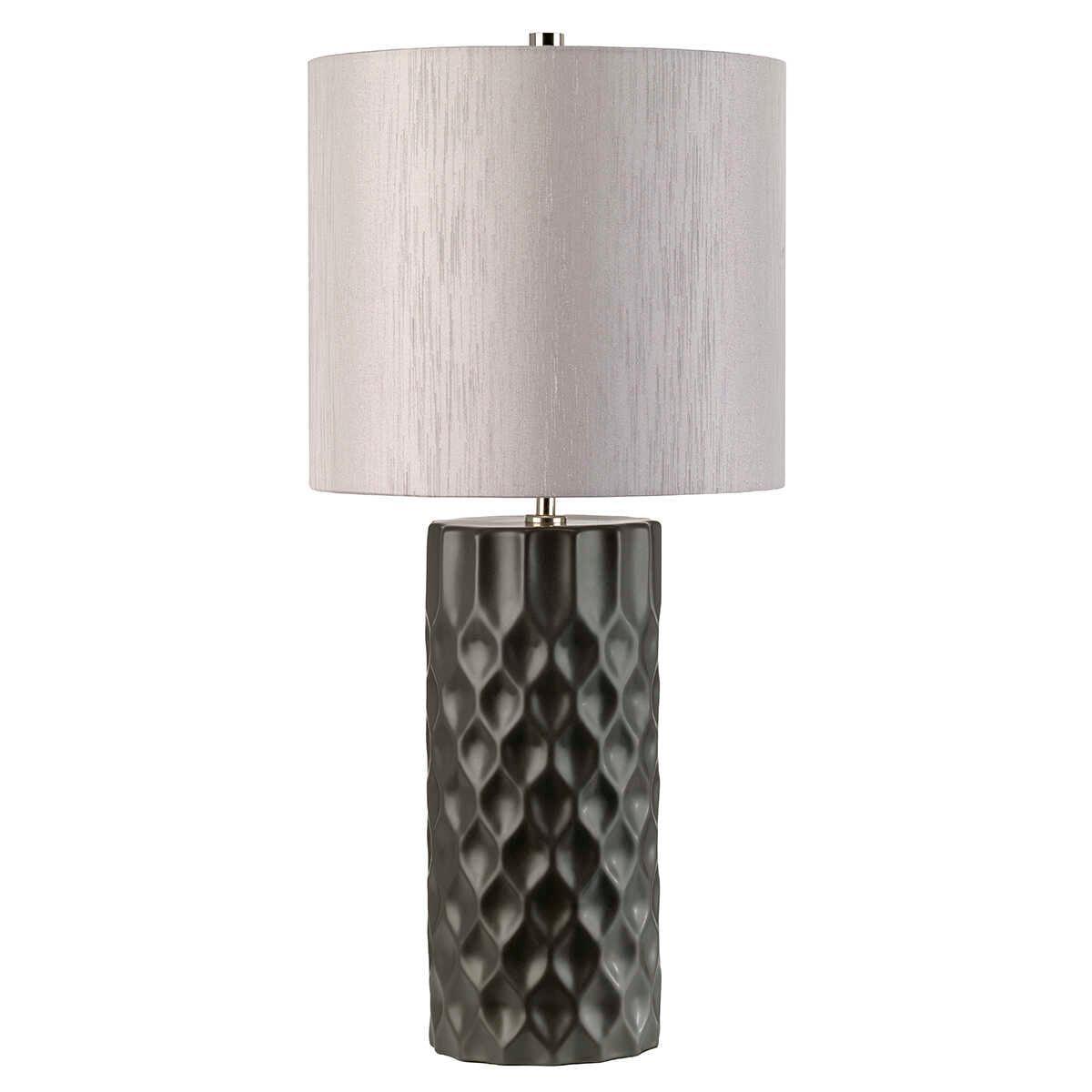 Barbican 1 Light Graphite Ceramic Table Lamp Elstead Lighting 3