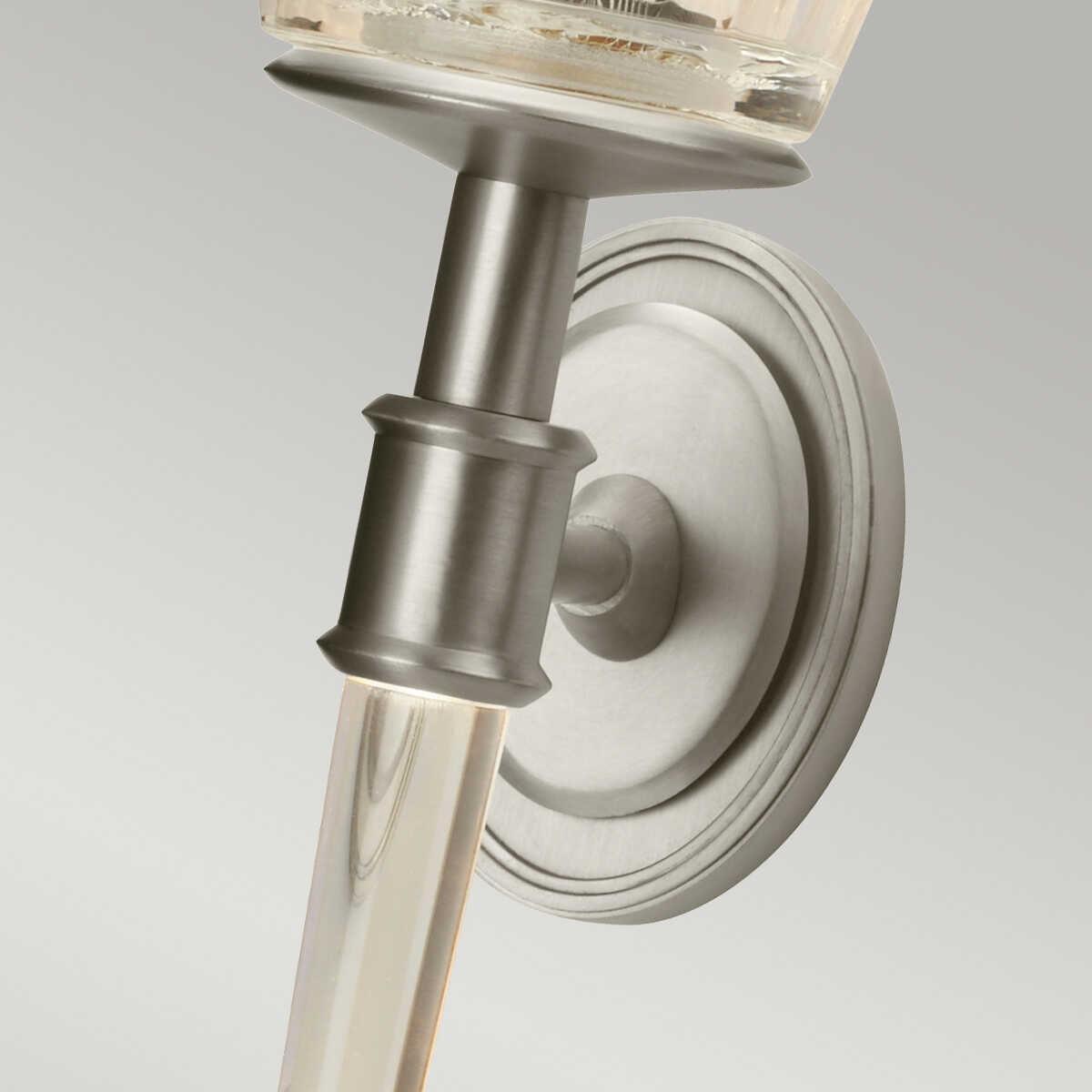 elstead agatha 2 light brushed nickel bathroom wall light Living Room Close Up