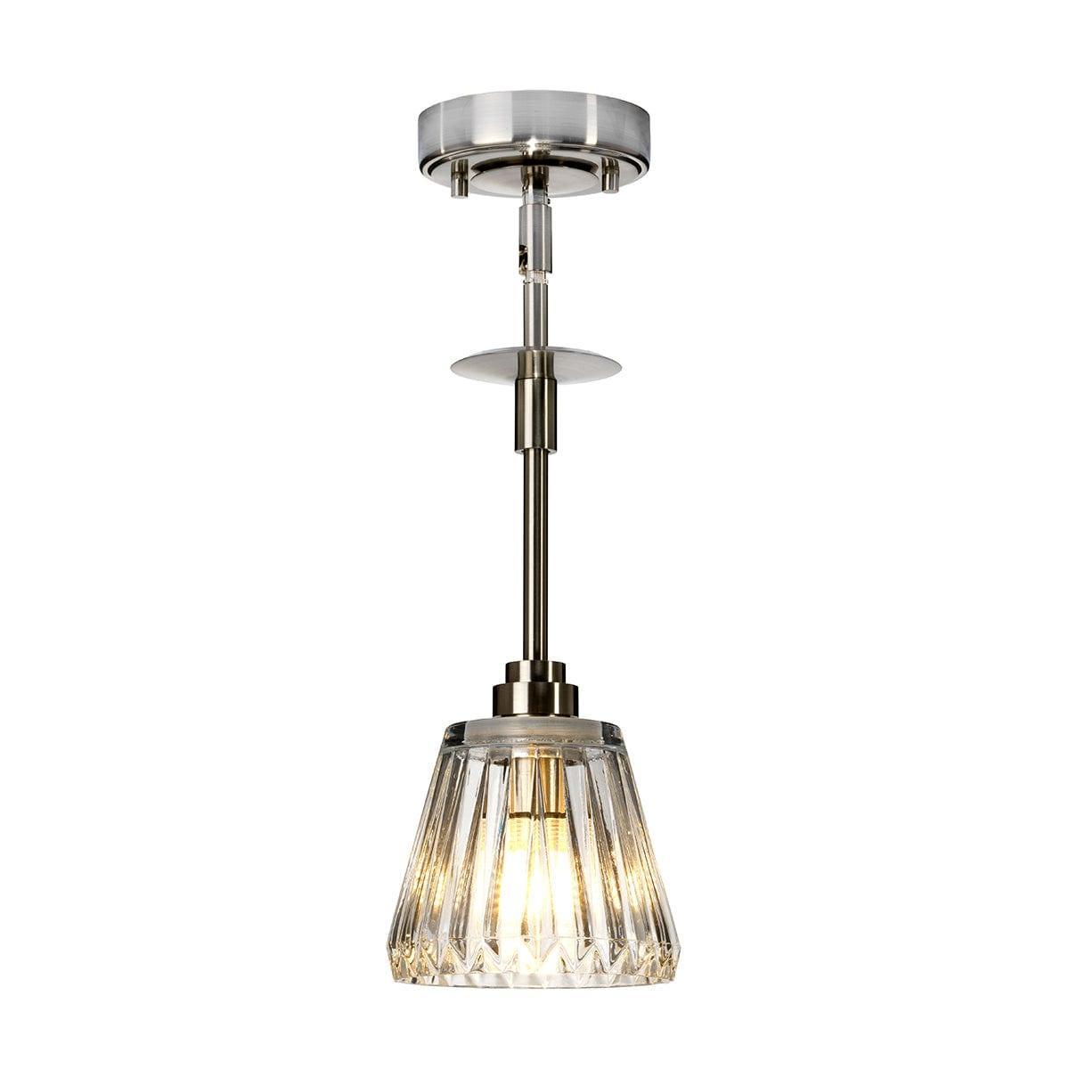 elstead agatha 1 light pendant brushed nickel bathroom light