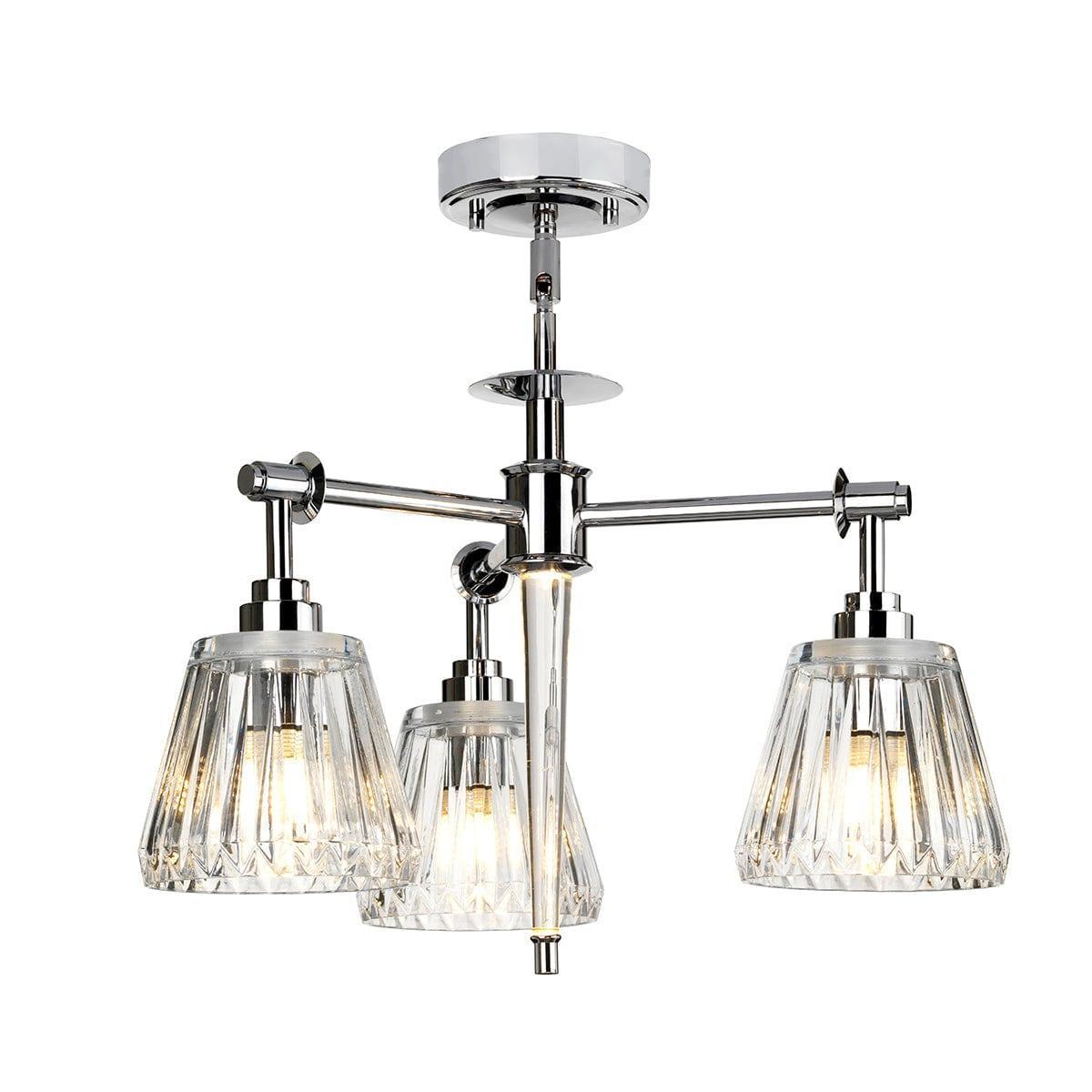 elstead agatha 3 light pendant polished chrome bathroom light