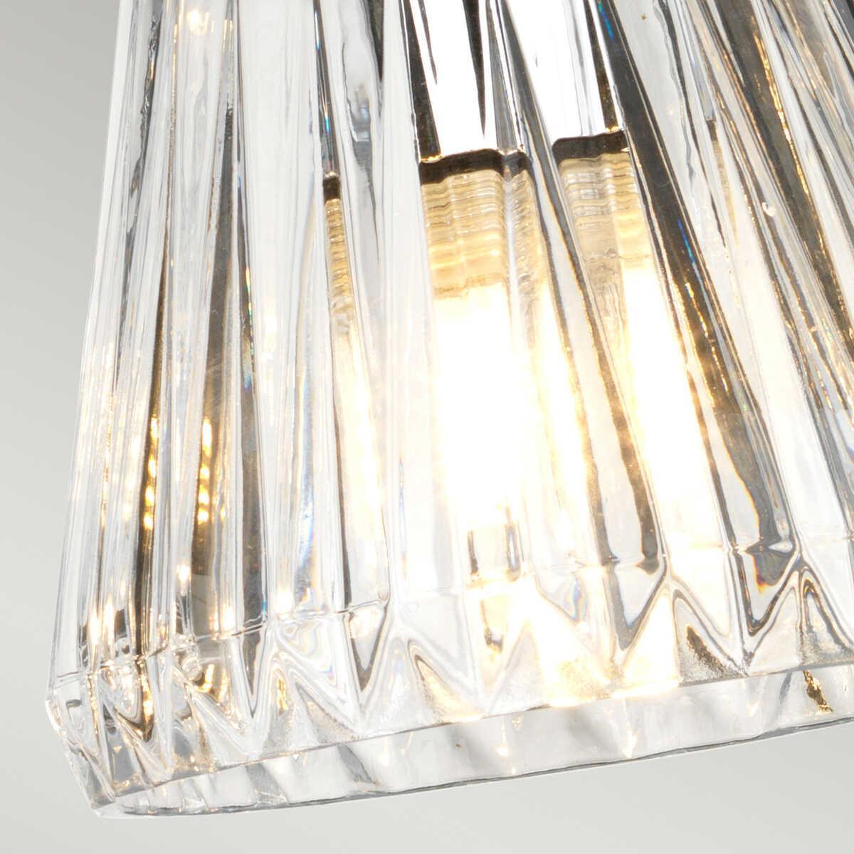 elstead agatha 3 light pendant polished chrome bathroom light Detailed Close Up