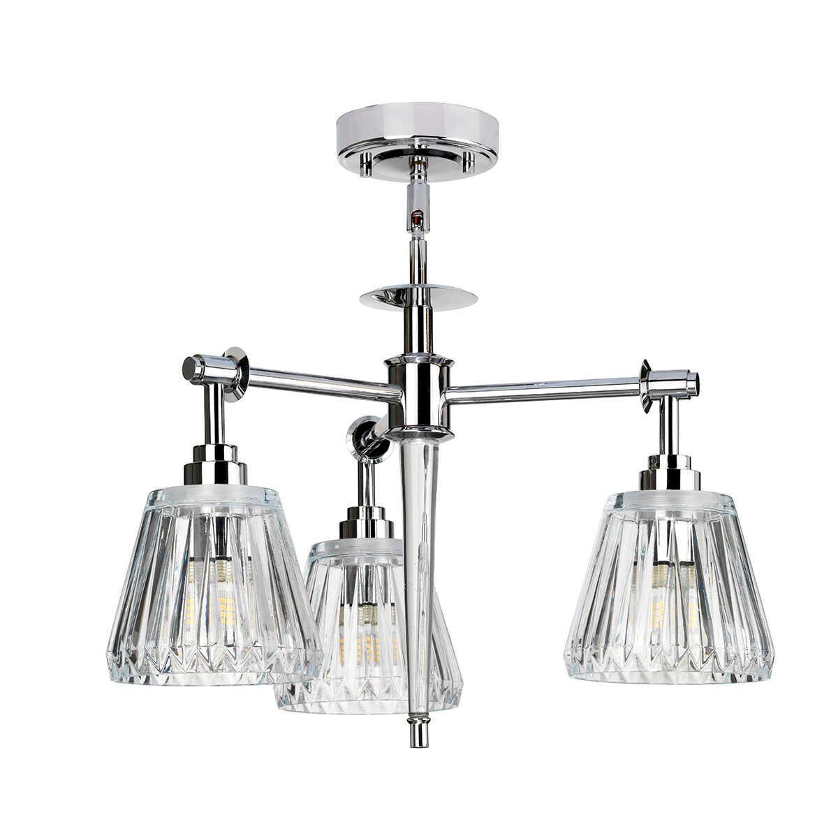 elstead agatha 3 light pendant polished chrome bathroom light Other Close Up