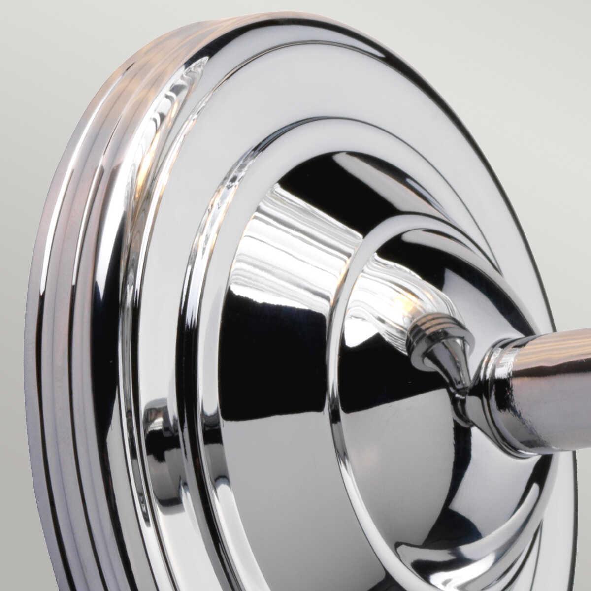 austen cloche shade polished chrome finish solid brass bathroom wall light Close Up