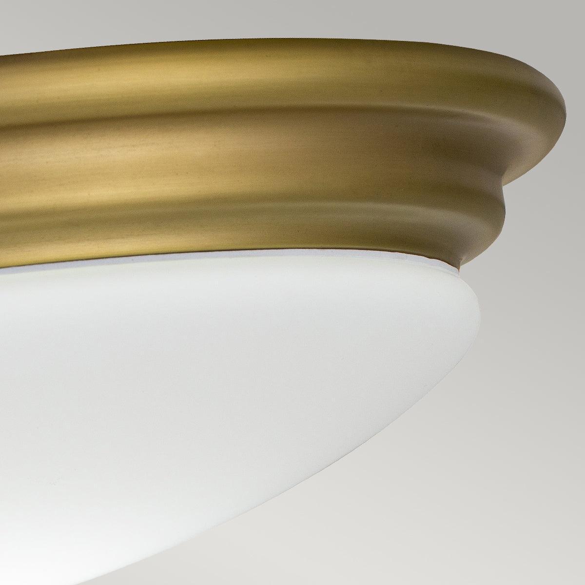 elstead brompton 1 light brass bathroom flush mount Close Up