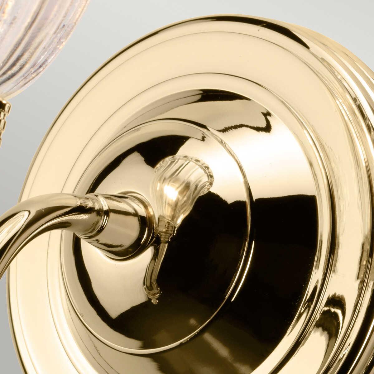 Carroll Cloche Shade Polished Brass Bathroom Wall Light Close Up Image