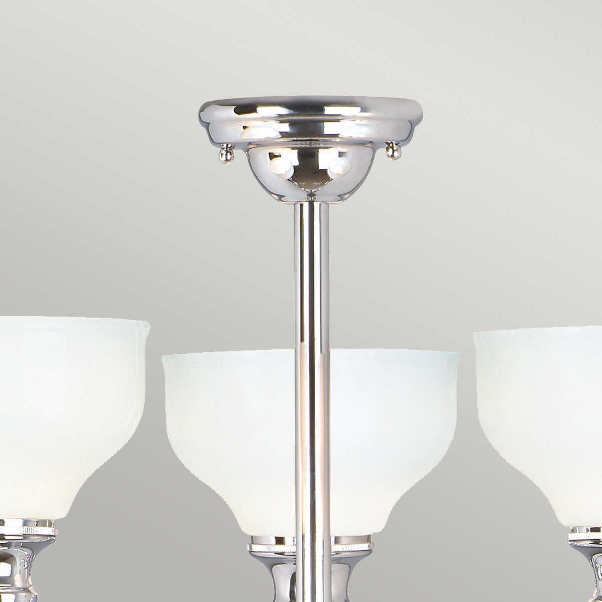 cheadle polished chrome finish 3 light semi flush bathroom ceiling light Detailed Close Up