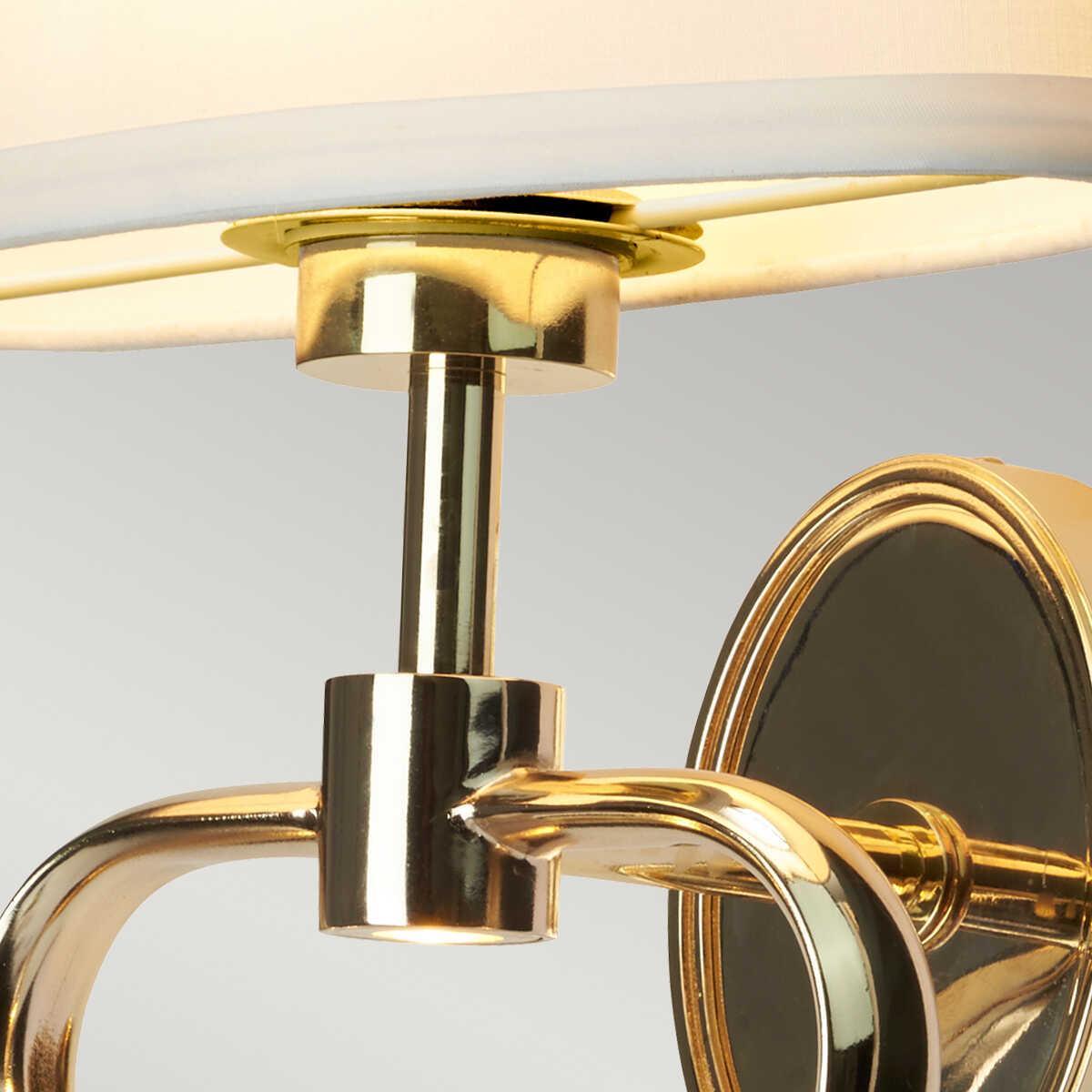 Elstead Lighting Falmouth 2 Light Gold Bathroom Wall Light Close Up Image