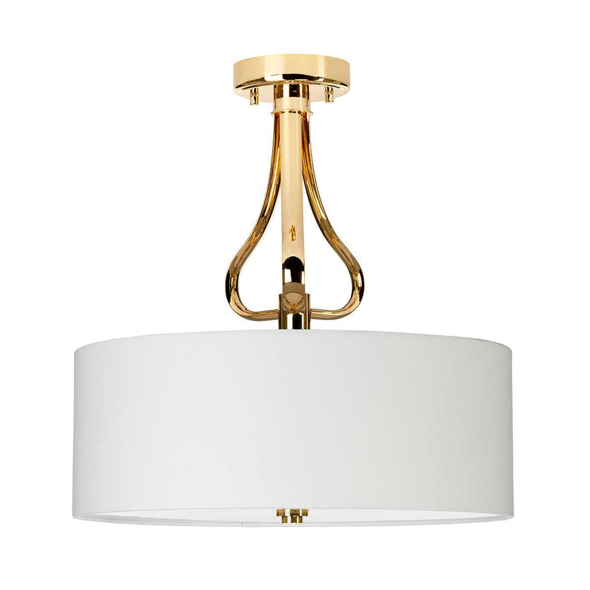 elstead falmouth 3 light semi flush gold bathroom light Other Close Up