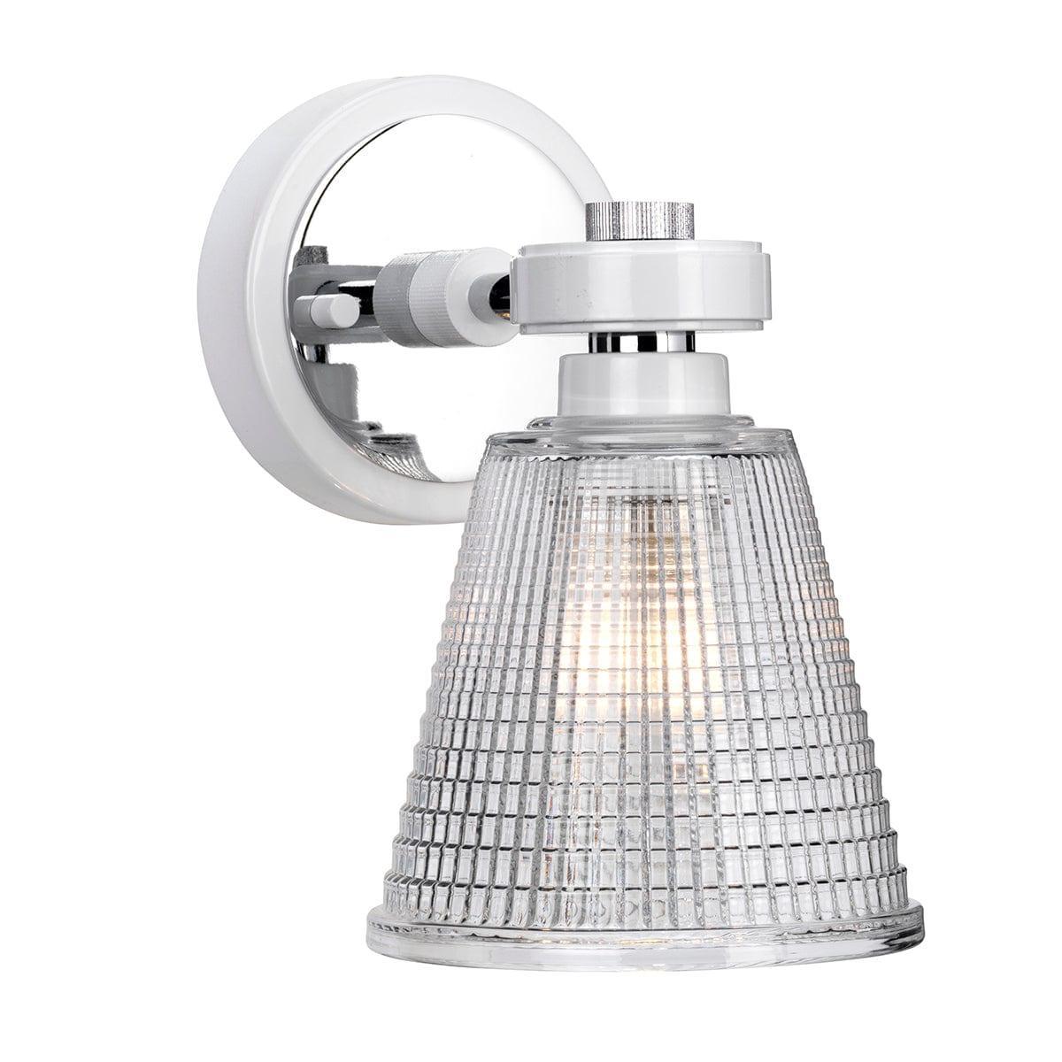 elstead gunnislake white polished chrome bathroom wall light