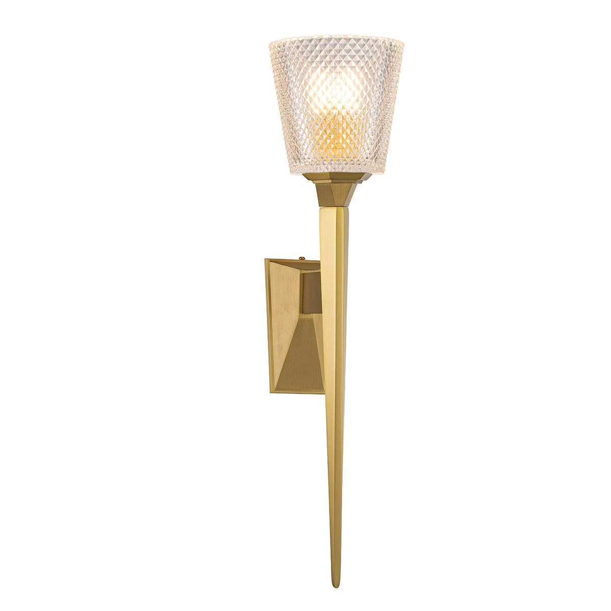Elstead Verity 1 Light Brushed Brass Bathroom Wall Light image 1