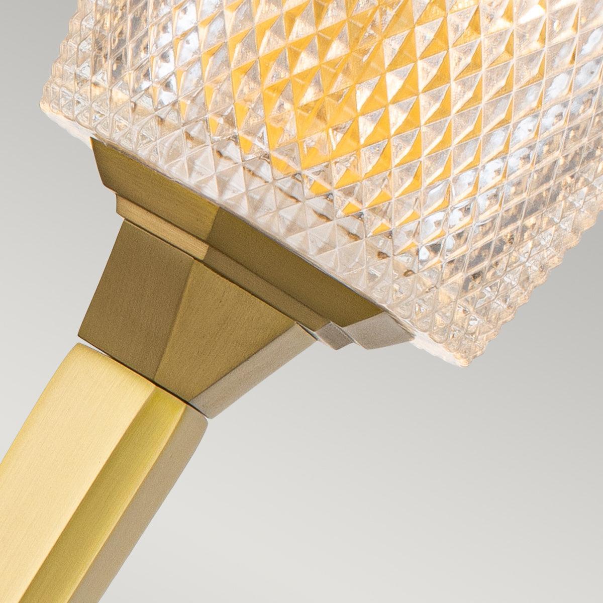 Elstead Verity 1 Light Brushed Brass Bathroom Wall Light Close Up Image