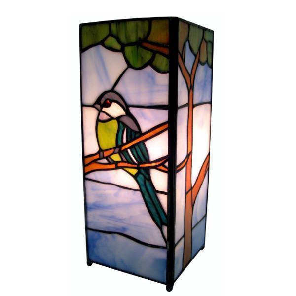Blue Tit Medium Square Tiffany Lamp